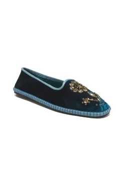 Sale Maliparmi BABOUCHE-BIJOUX THE PRECIOUS VELVET Verde pavo real
