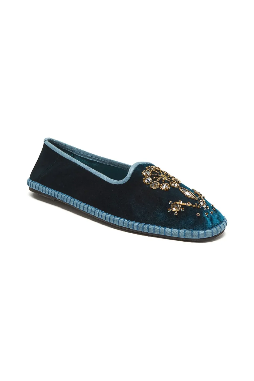 Sale Maliparmi BABOUCHE-BIJOUX THE PRECIOUS VELVET Verde pavo real