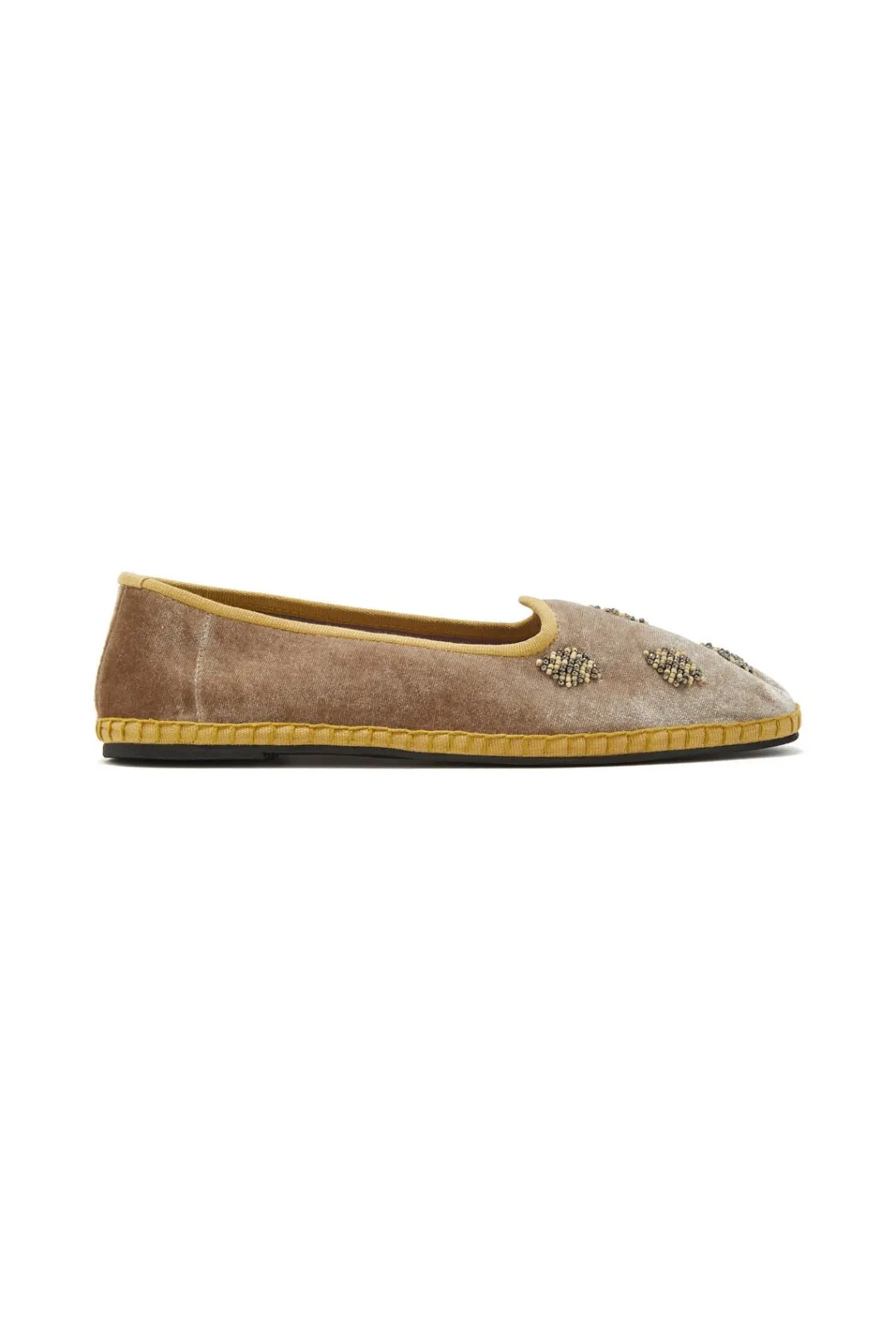 Discount Maliparmi BABOUCHE-BIJOUX VELVET AND BEADS Almendra