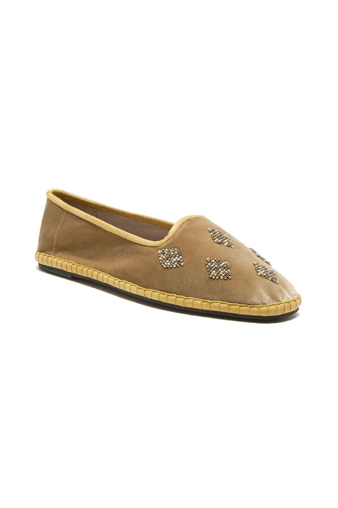 Discount Maliparmi BABOUCHE-BIJOUX VELVET AND BEADS Almendra