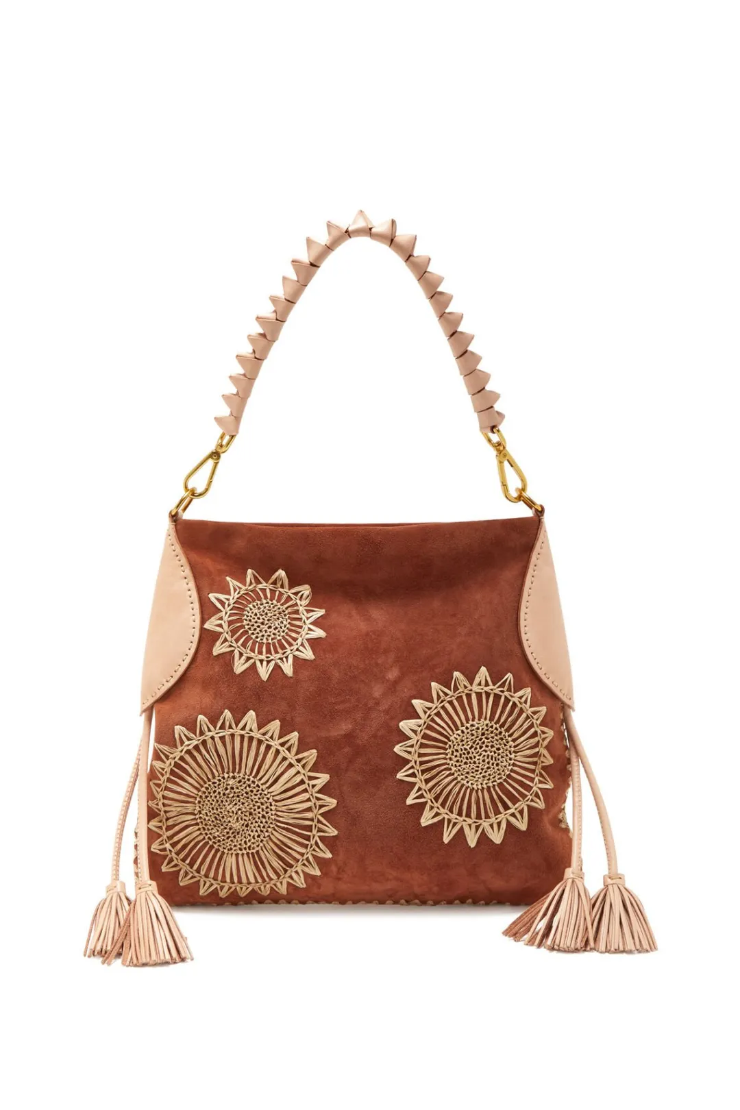 Online Maliparmi BOLSO MEDIANO DE HOMBRO LEATHER & RAFFIA Ámbar
