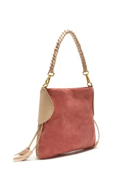 New Maliparmi BOLSO MEDIANO DE HOMBRO LEATHER & RAFFIA Rojo ladrillo