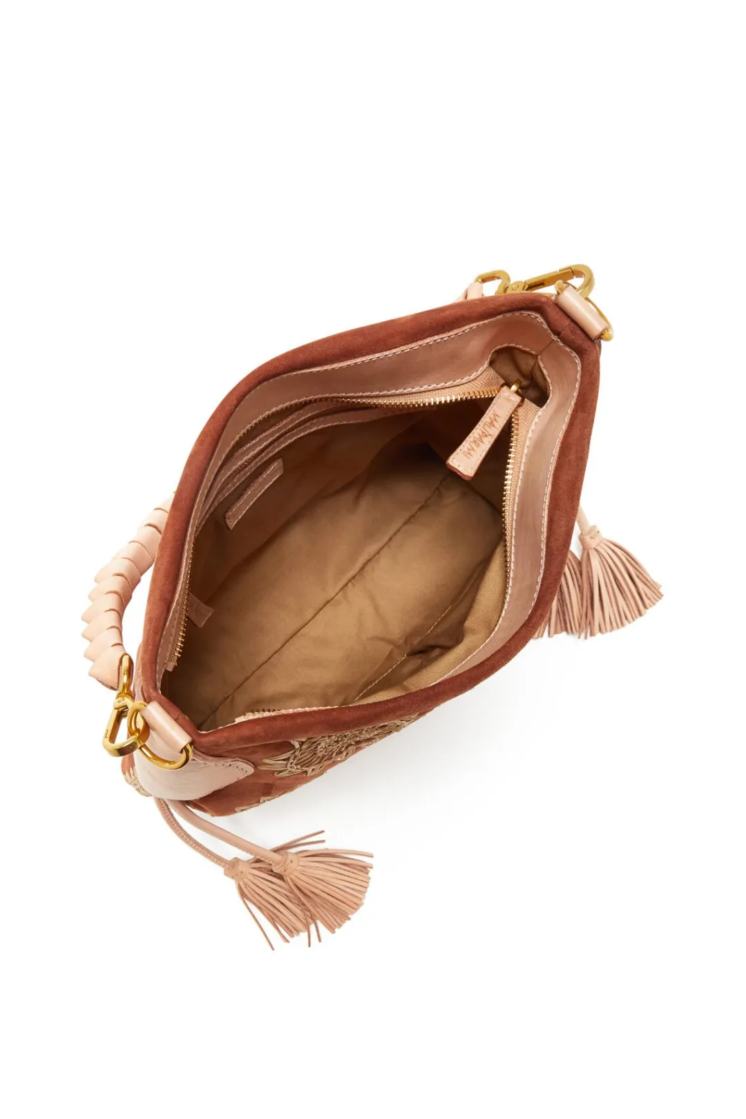Online Maliparmi BOLSO MEDIANO DE HOMBRO LEATHER & RAFFIA Ámbar