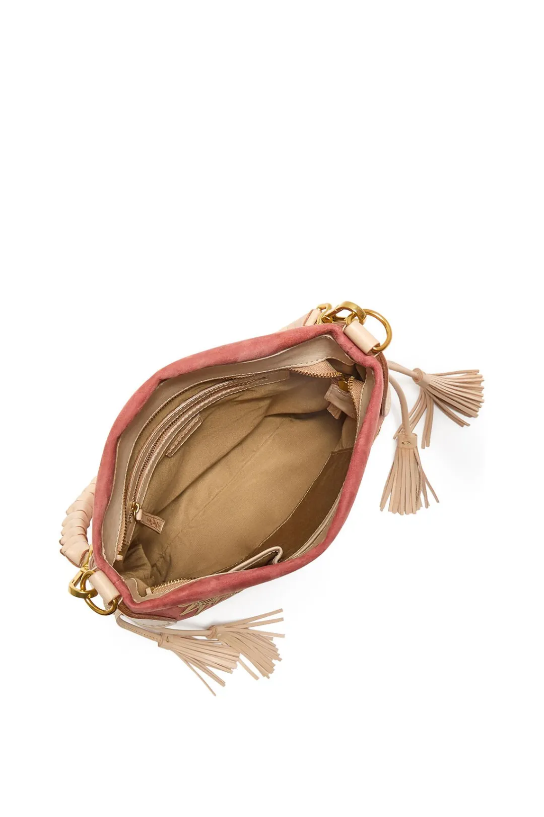 New Maliparmi BOLSO MEDIANO DE HOMBRO LEATHER & RAFFIA Rojo ladrillo