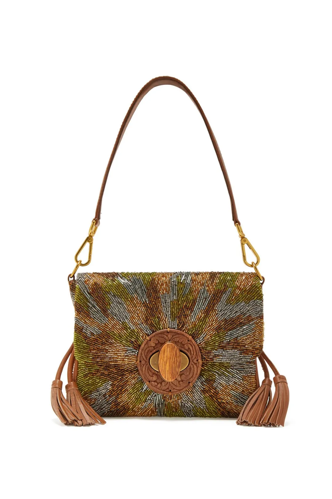 Hot Maliparmi BOLSO MEDIANO DE HOMBRO SUNRISE EMBROIDERY Dorado