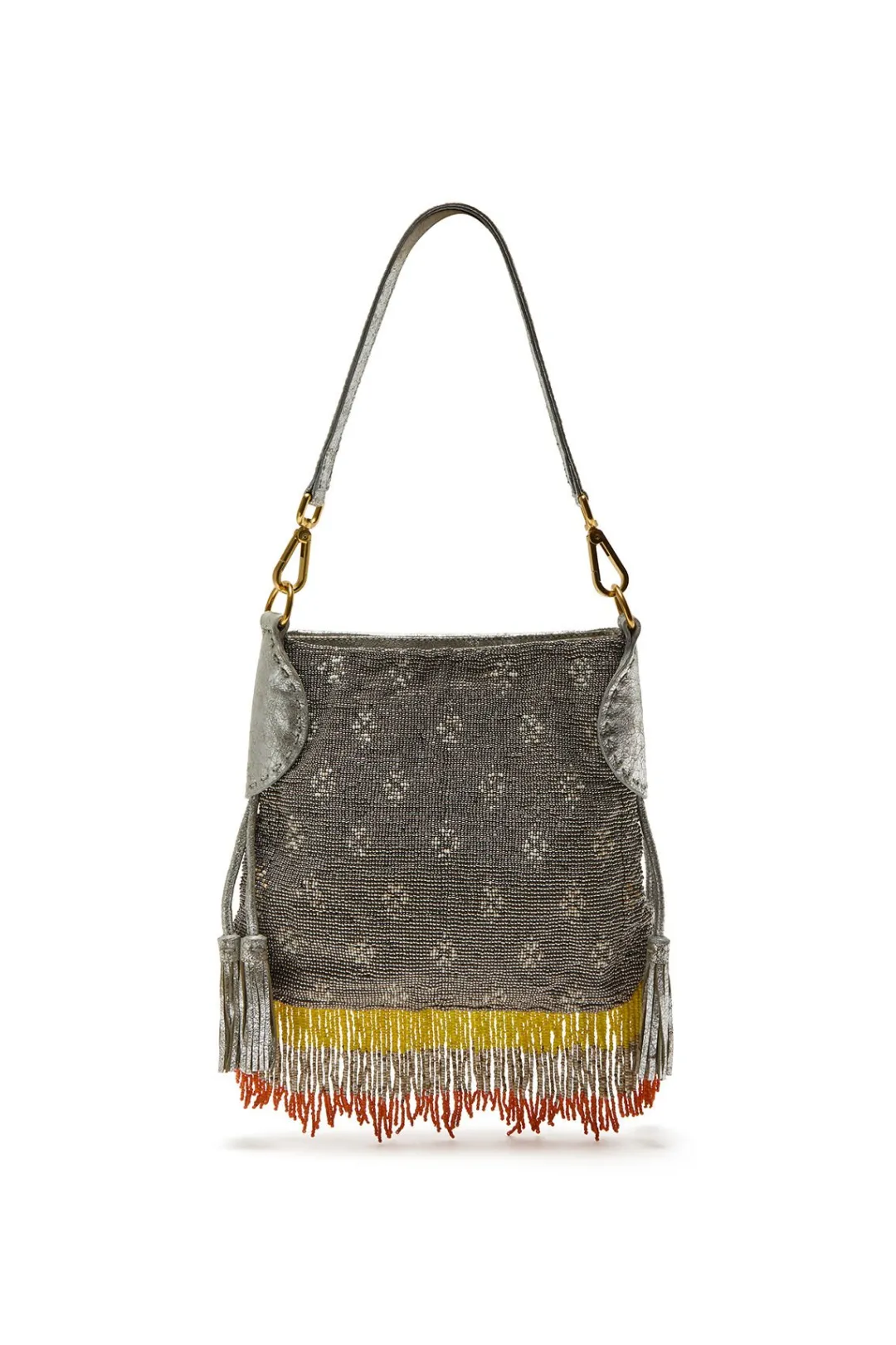 Fashion Maliparmi BOLSO PEQUEÑO AL HOMBRO LEATHER & BEADS Amarillo