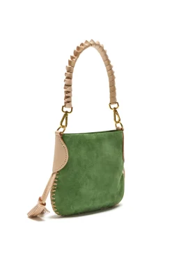 Clearance Maliparmi BOLSO PEQUEÑO AL HOMBRO LEATHER & RAFFIA Verde césped