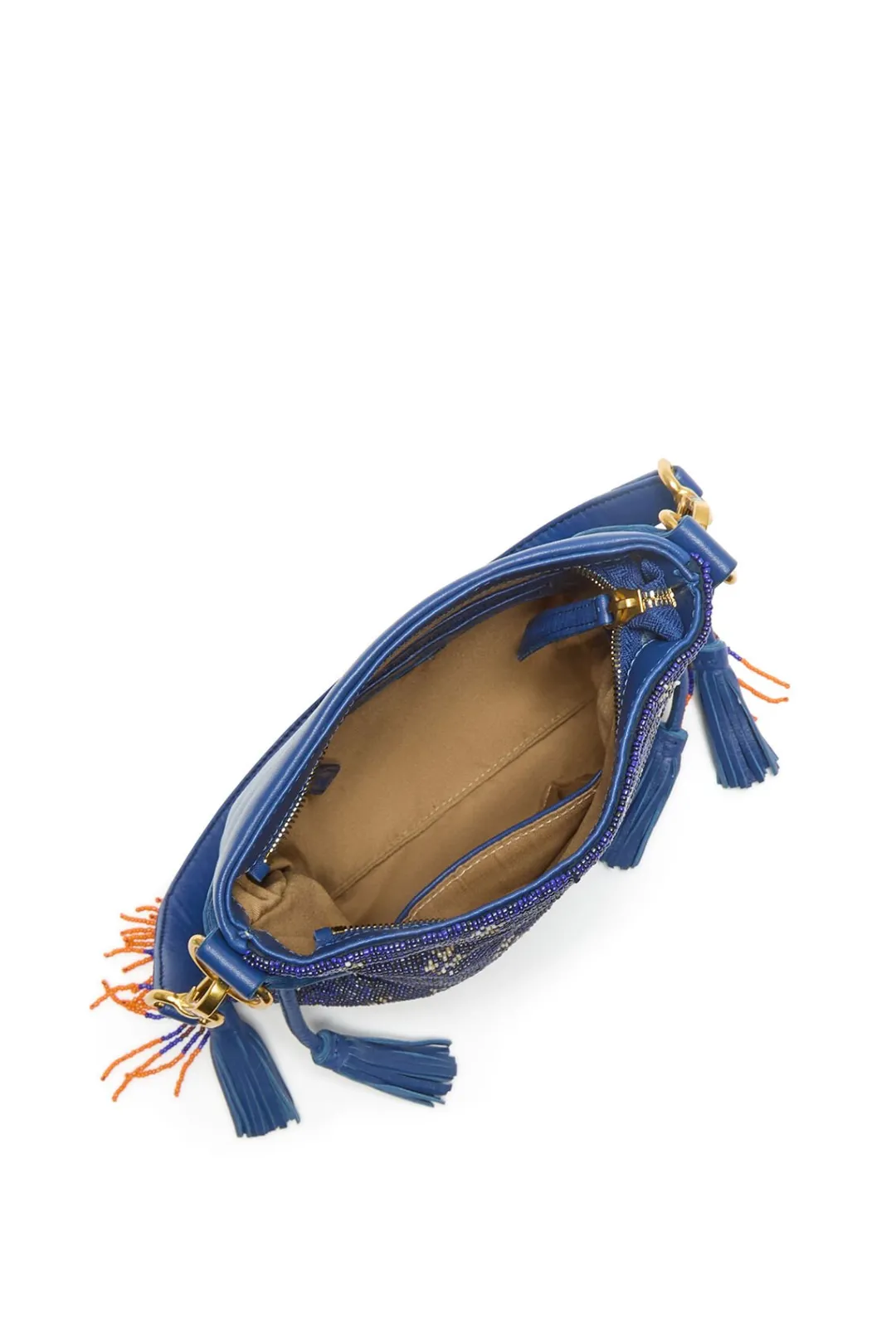 Hot Maliparmi BOLSO PEQUEÑO AL HOMBRO LEATHER & BEADS Naranja