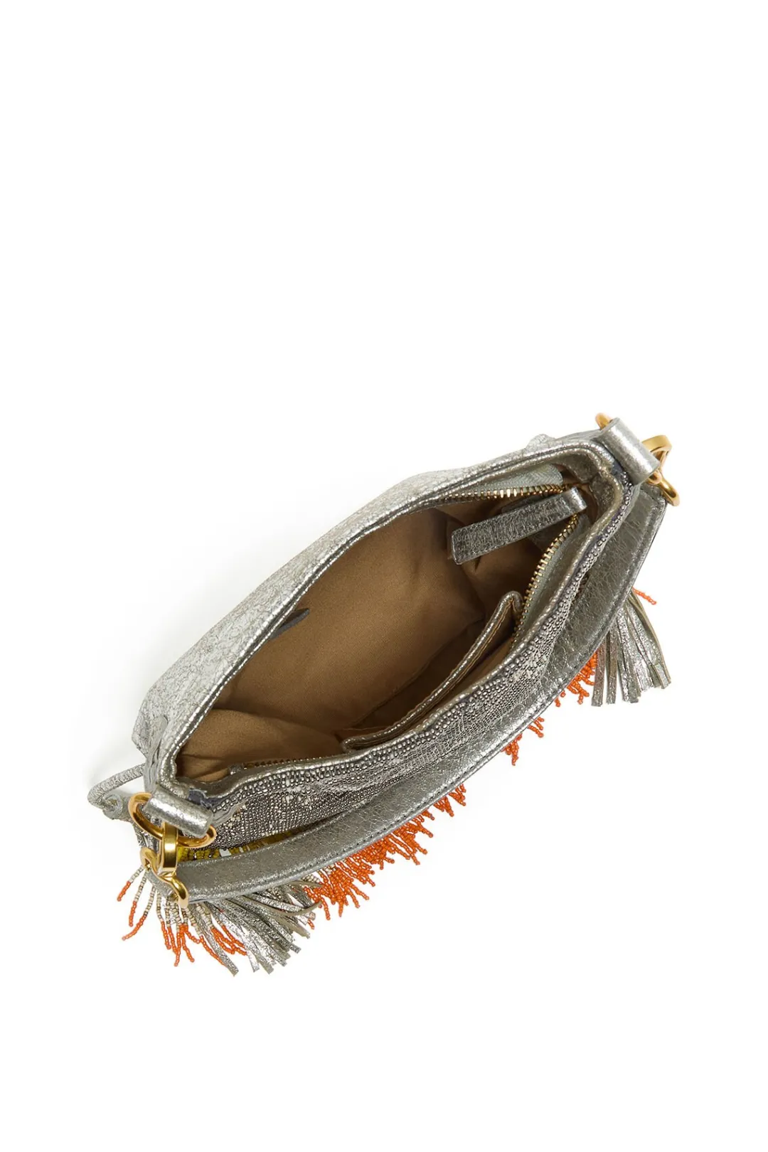 Fashion Maliparmi BOLSO PEQUEÑO AL HOMBRO LEATHER & BEADS Amarillo