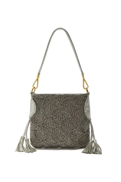 Online Maliparmi BOLSO PEQUEÑO AL HOMBRO LUCKY BEADS EMBROIDERY Plateado