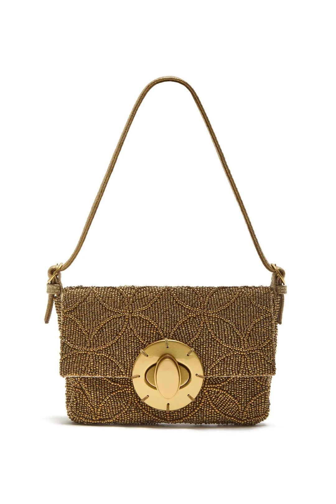 Hot Maliparmi BOLSO PEQUEÑO AL HOMBRO LUCKY BEADS EMBROIDERY Oro