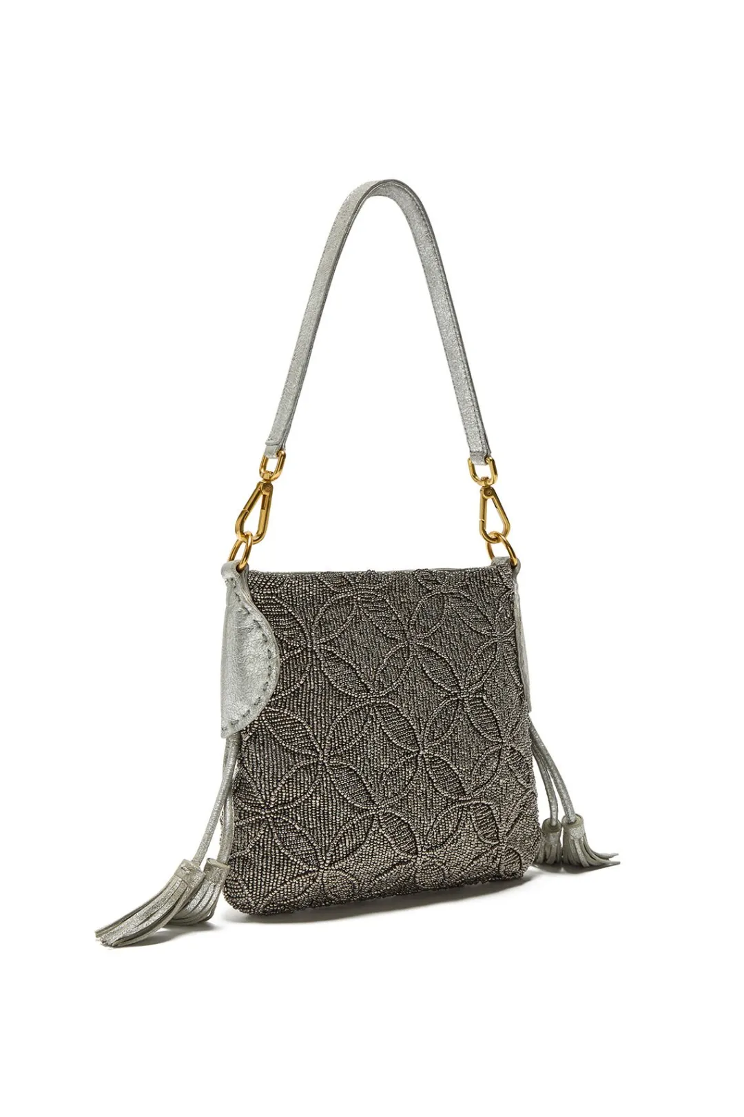 Online Maliparmi BOLSO PEQUEÑO AL HOMBRO LUCKY BEADS EMBROIDERY Plateado