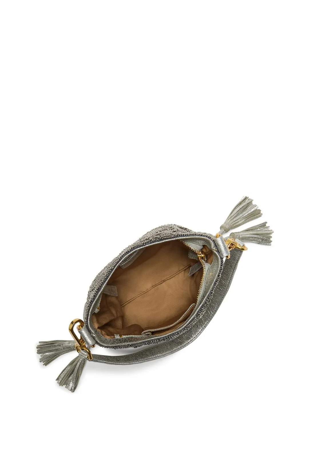Online Maliparmi BOLSO PEQUEÑO AL HOMBRO LUCKY BEADS EMBROIDERY Plateado