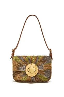 New Maliparmi BOLSO PEQUEÑO AL HOMBRO SUNRISE EMBROIDERY Dorado