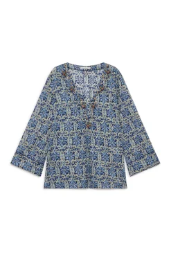 Outlet Maliparmi CAFTÁN FLOWER BATIK Azul