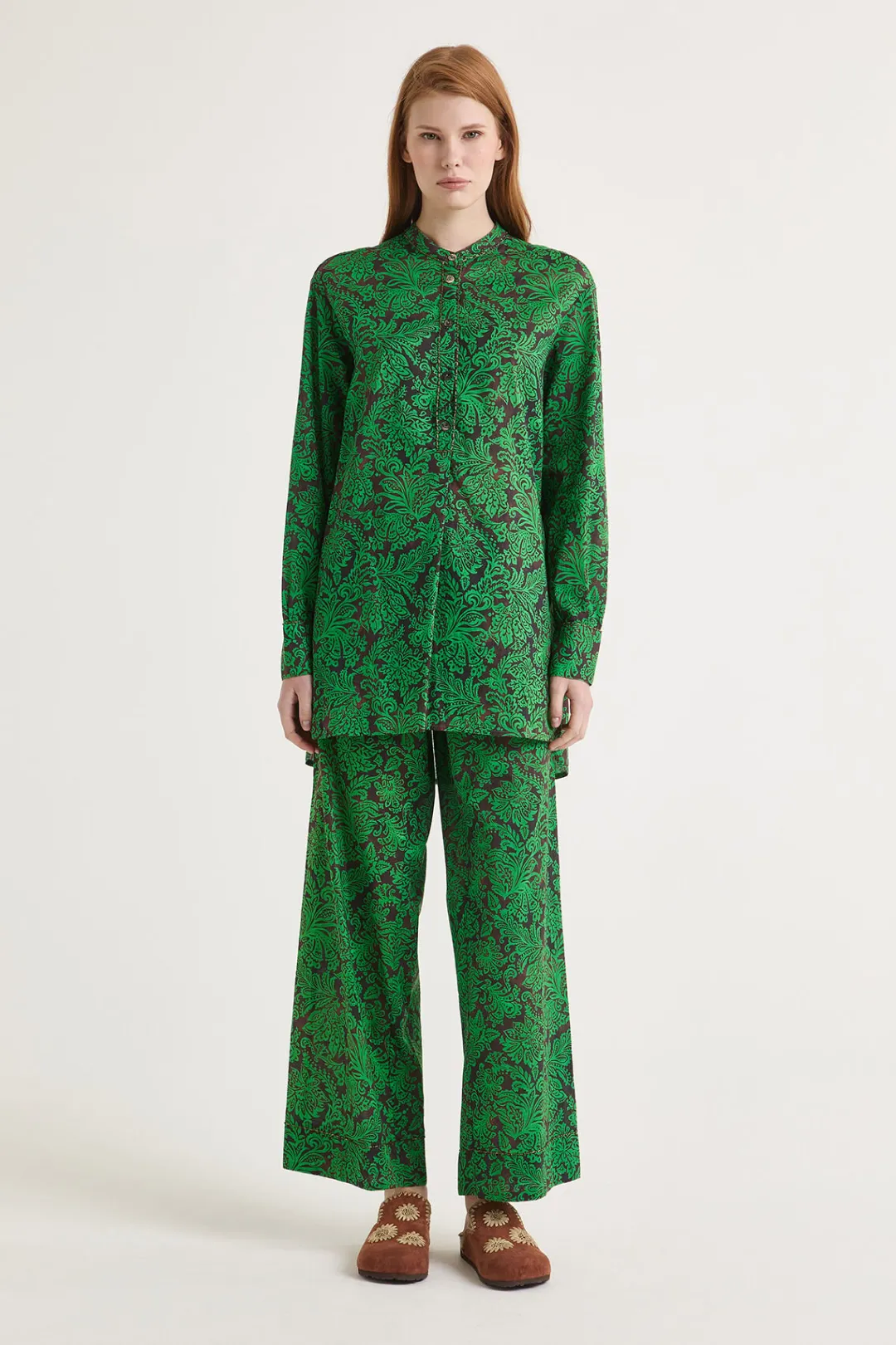 Hot Maliparmi CAMISA CAFTÁN MAGICAL FLOWER Marrón
