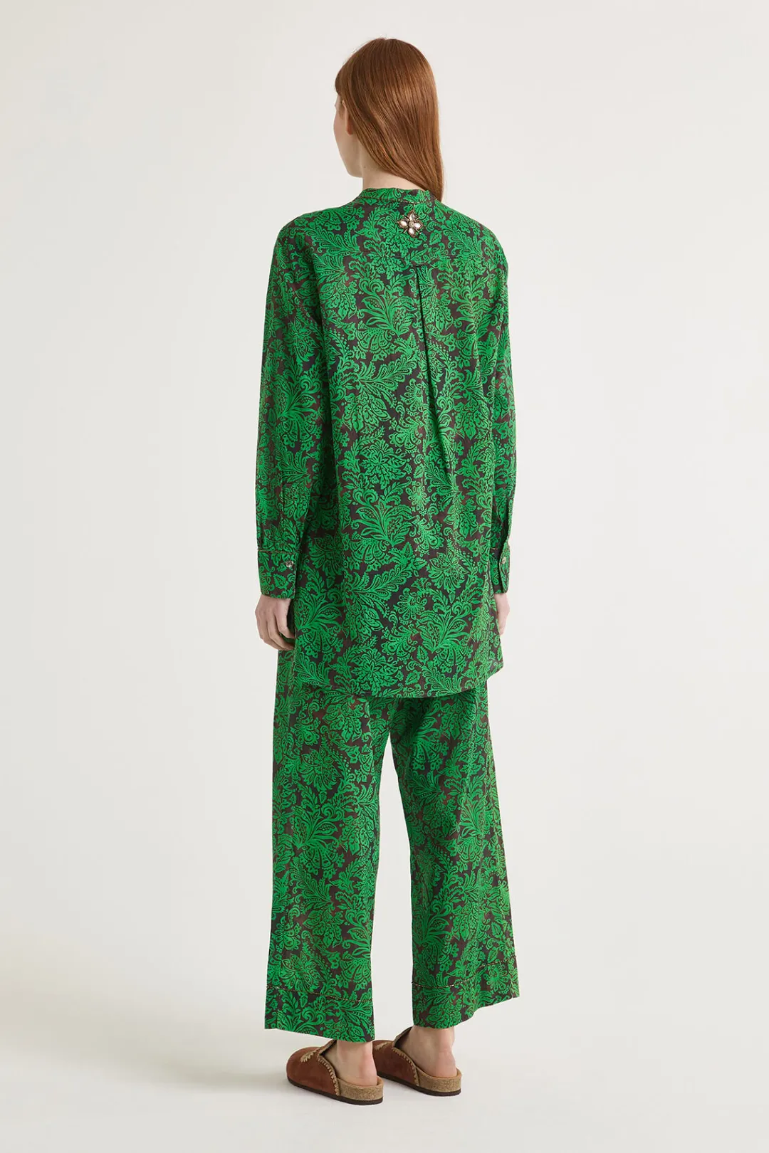 Hot Maliparmi CAMISA CAFTÁN MAGICAL FLOWER Marrón