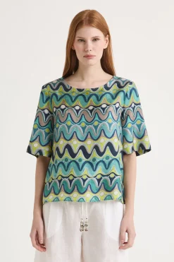 Outlet Maliparmi CAMISA COLLECTION PRINT Menta
