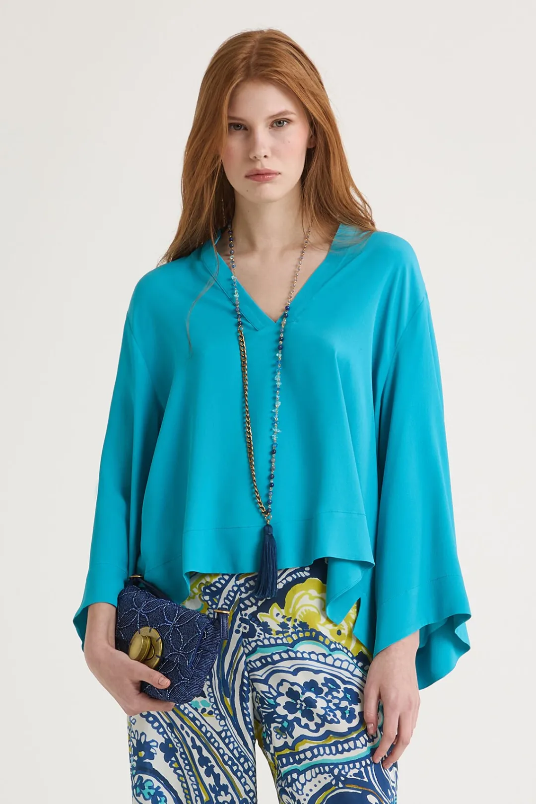 Hot Maliparmi CAMISA FLUID CREPE Turquesa