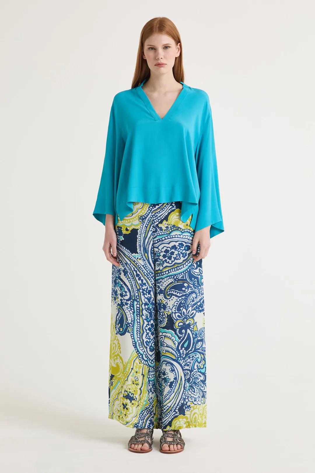 Hot Maliparmi CAMISA FLUID CREPE Turquesa