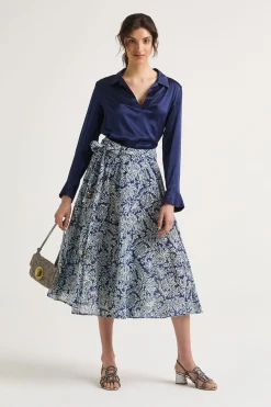 Online Maliparmi CAMISA SILK SATIN Azul marino
