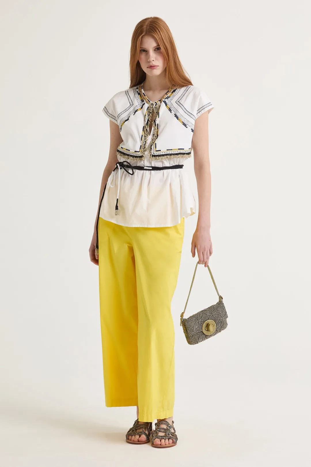 Fashion Maliparmi CAMISA TRIBAL BEADS Blanco