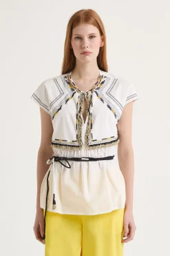 Fashion Maliparmi CAMISA TRIBAL BEADS Blanco