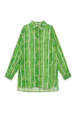 Hot Maliparmi CAMISA WASHED STRIPES Verde