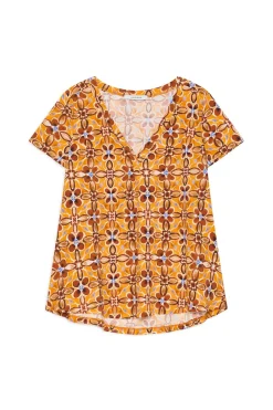 Discount Maliparmi CAMISETA CALEIDO FLOWER Naranja