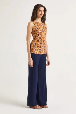 New Maliparmi CAMISETA CALEIDO FLOWER Naranja