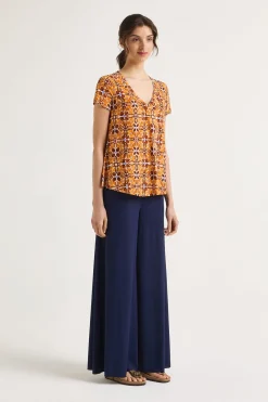 Discount Maliparmi CAMISETA CALEIDO FLOWER Naranja