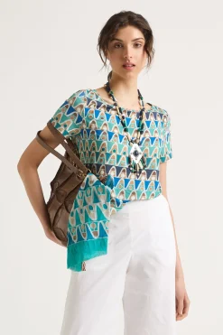 Hot Maliparmi CAMISETA GEOMETRIC MIMOSA Azul