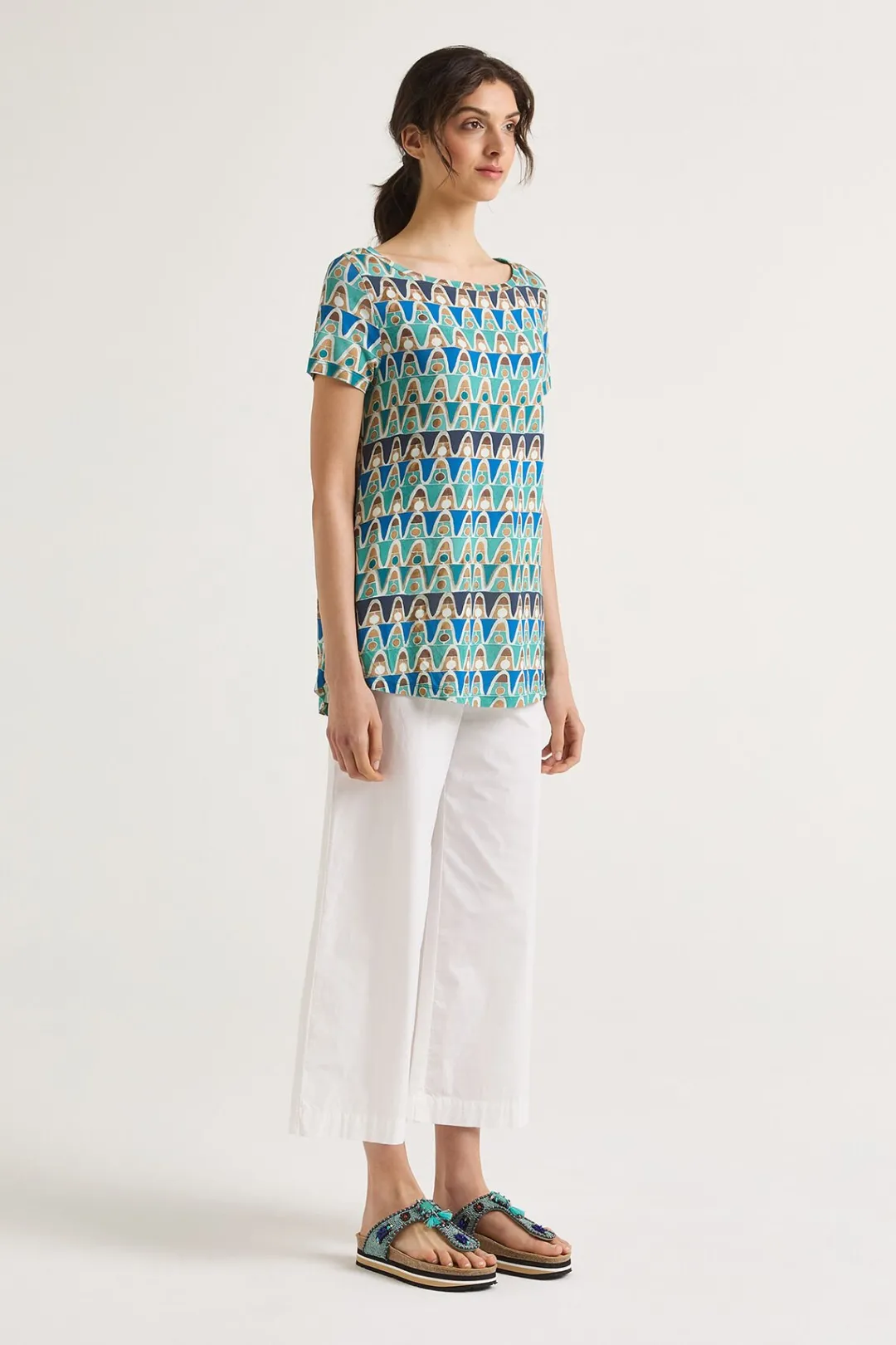 Hot Maliparmi CAMISETA GEOMETRIC MIMOSA Azul