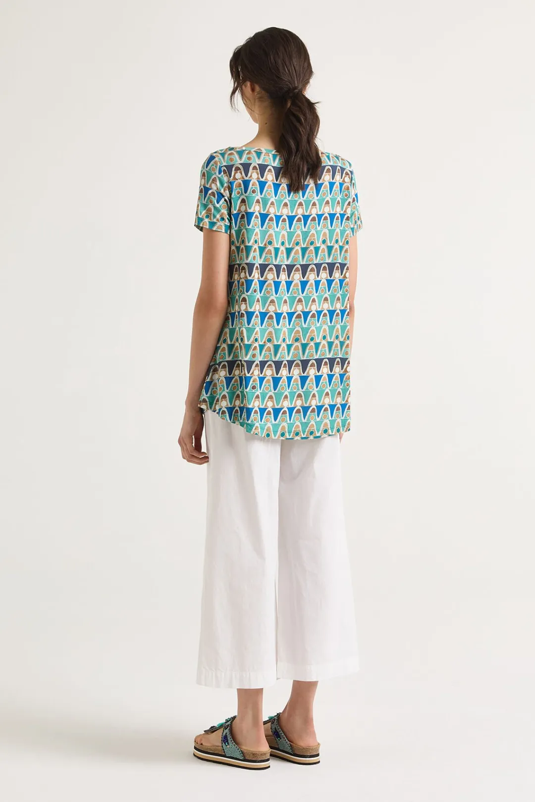 Hot Maliparmi CAMISETA GEOMETRIC MIMOSA Azul