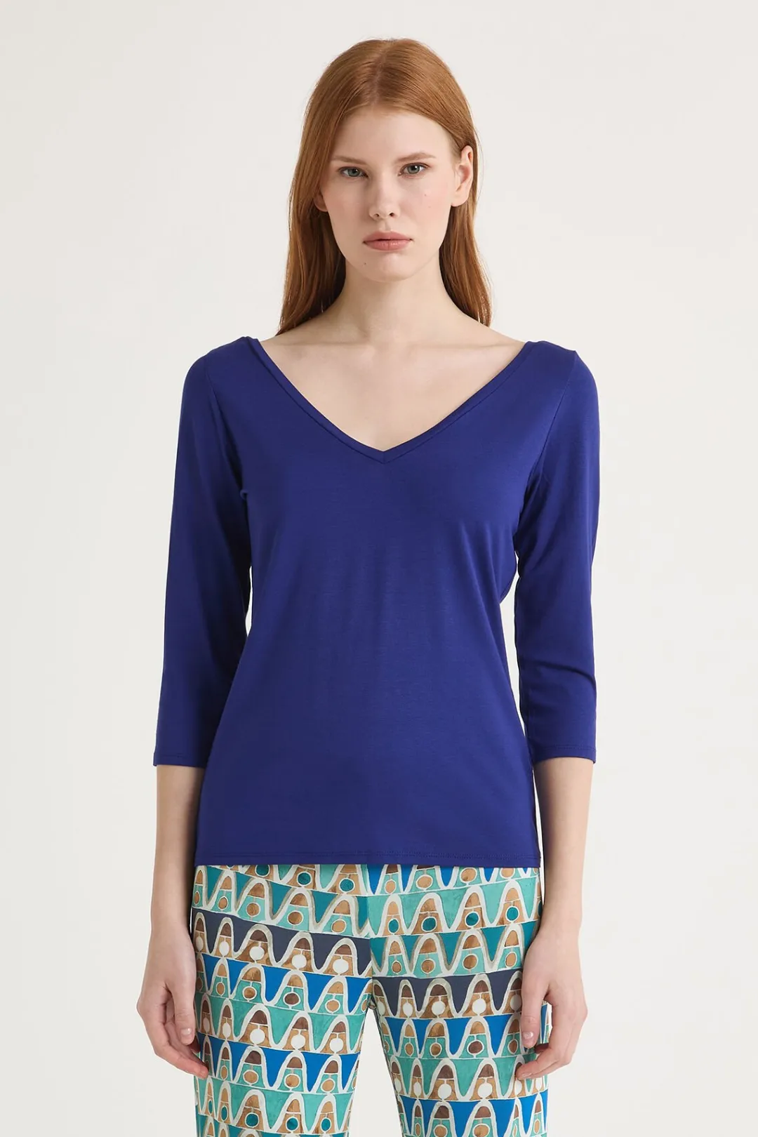 Online Maliparmi CAMISETA SOFT JERSEY Azul ultramar