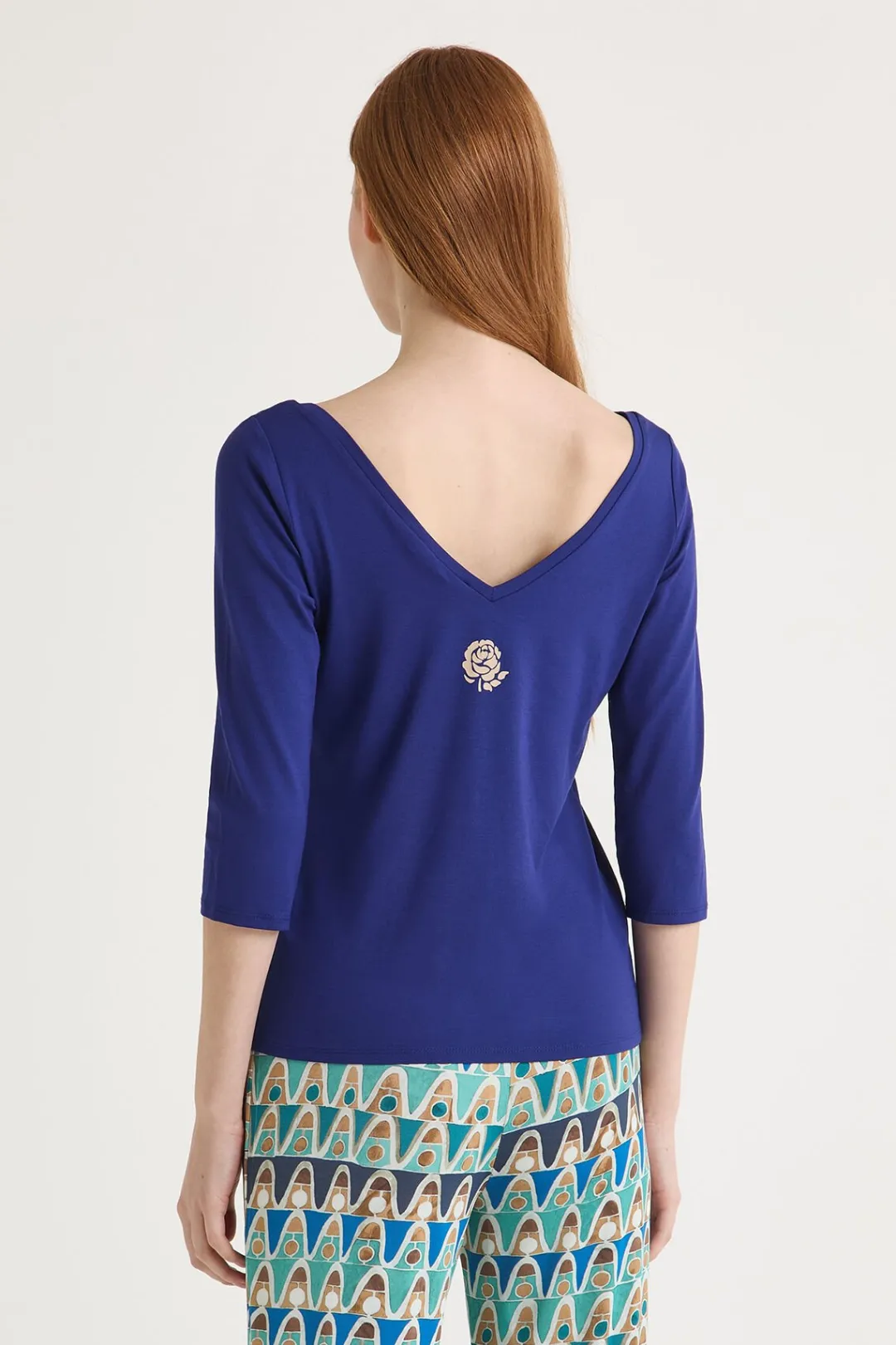 Online Maliparmi CAMISETA SOFT JERSEY Azul ultramar