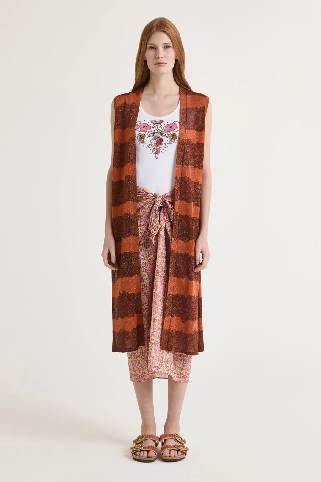Hot Maliparmi CHALECO LUREX PRINT Rosa