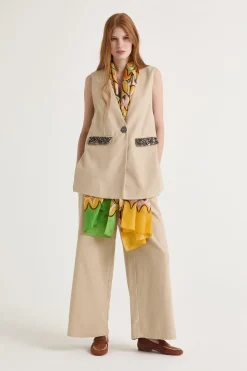 Outlet Maliparmi CHALECO SPRING DENIM Crema café