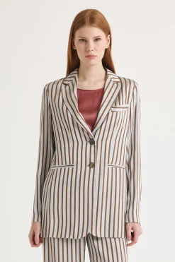 Fashion Maliparmi CHAQUETA FLUID STREAK Azul claro