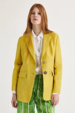 Outlet Maliparmi CHAQUETA LINEN JACQUARD Amarillo