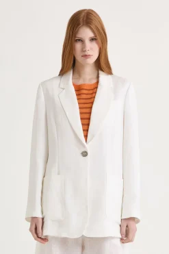 Clearance Maliparmi CHAQUETA MAGNOLIA LINEN Blanco