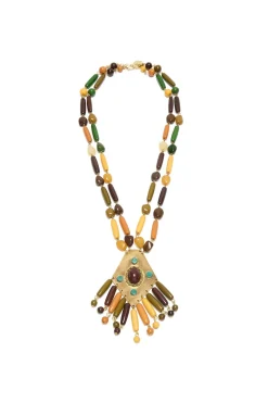 Hot Maliparmi COLLAR MULTIRESIN & BRASS Azafrán