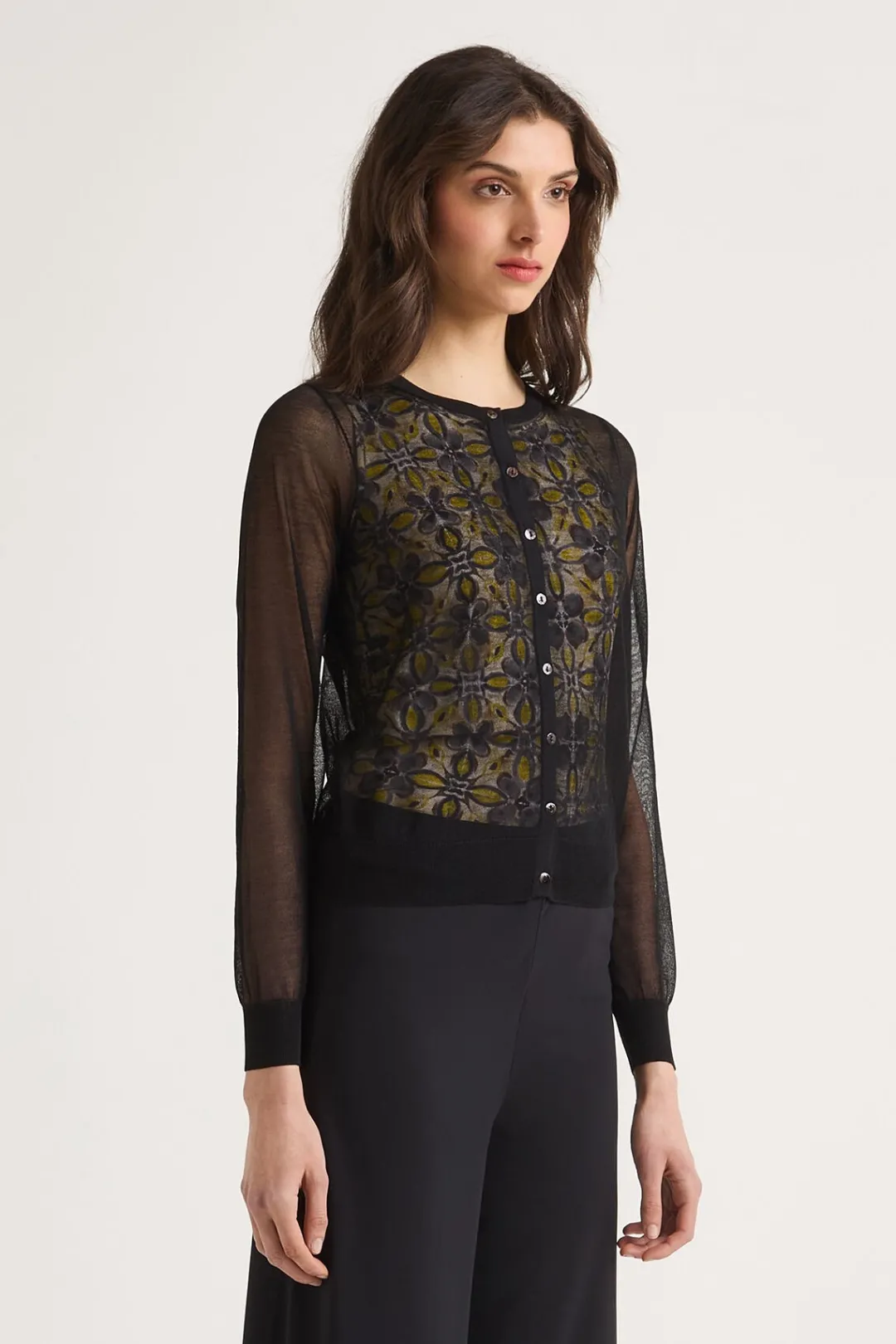 Clearance Maliparmi CÁRDIGAN TULLE Negro