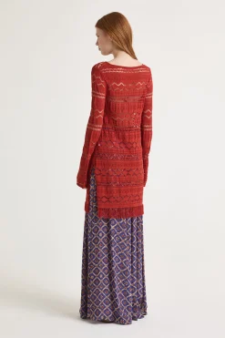 Best Maliparmi JERSEY CONFORT LACE Rojo ladrillo