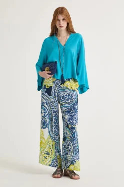 Sale Maliparmi PANTALÓN ARABESQUE PRINT Azul