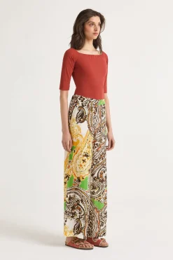 Outlet Maliparmi PANTALÓN ARABESQUE PRINT Amarillo