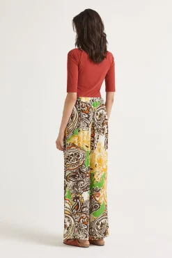 Outlet Maliparmi PANTALÓN ARABESQUE PRINT Amarillo