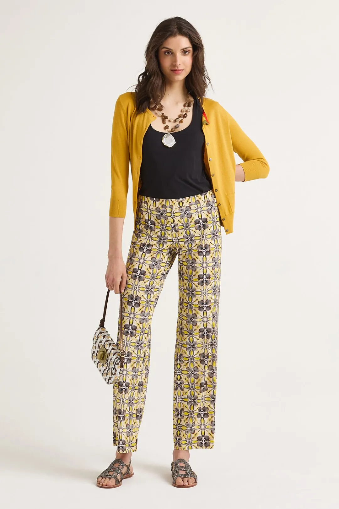 Outlet Maliparmi PANTALÓN CALEIDO FLOWER Gris