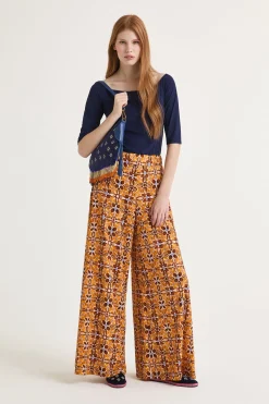 Outlet Maliparmi PANTALÓN CALEIDO FLOWER Naranja