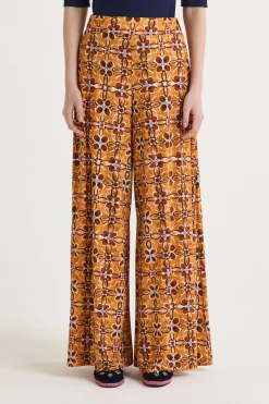 Outlet Maliparmi PANTALÓN CALEIDO FLOWER Naranja